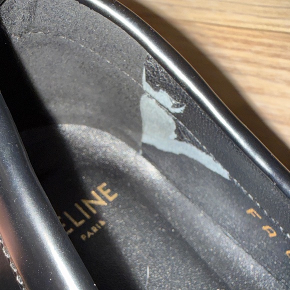 Celine Black Leather Loafers with Gold Hardware size 37 / US 7 - Picture 4 of 7